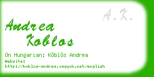 andrea koblos business card