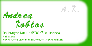 andrea koblos business card